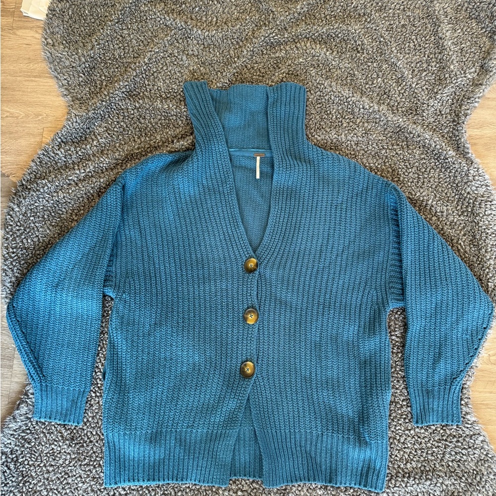Free People swim too deep cardi color peacock plume size small